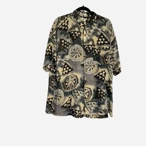 Vintage M.E. Sport Hawaiian Button Down Short‎ Sleeve Shirt Size XL
